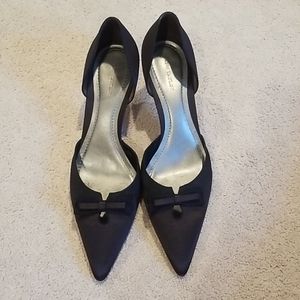 Ann Taylor black satin heels